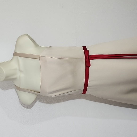 Forever Yours Dress Vintage 90s with Bow Cream Size 8 - Picture 4 of 12